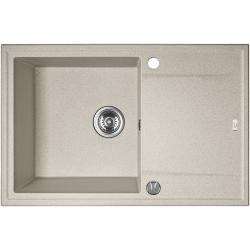 Zlewozmywak Megalo Beżowy z Ociekaczem 1-Komorowy - Trwałość i Styl z Syfonem Space Saving