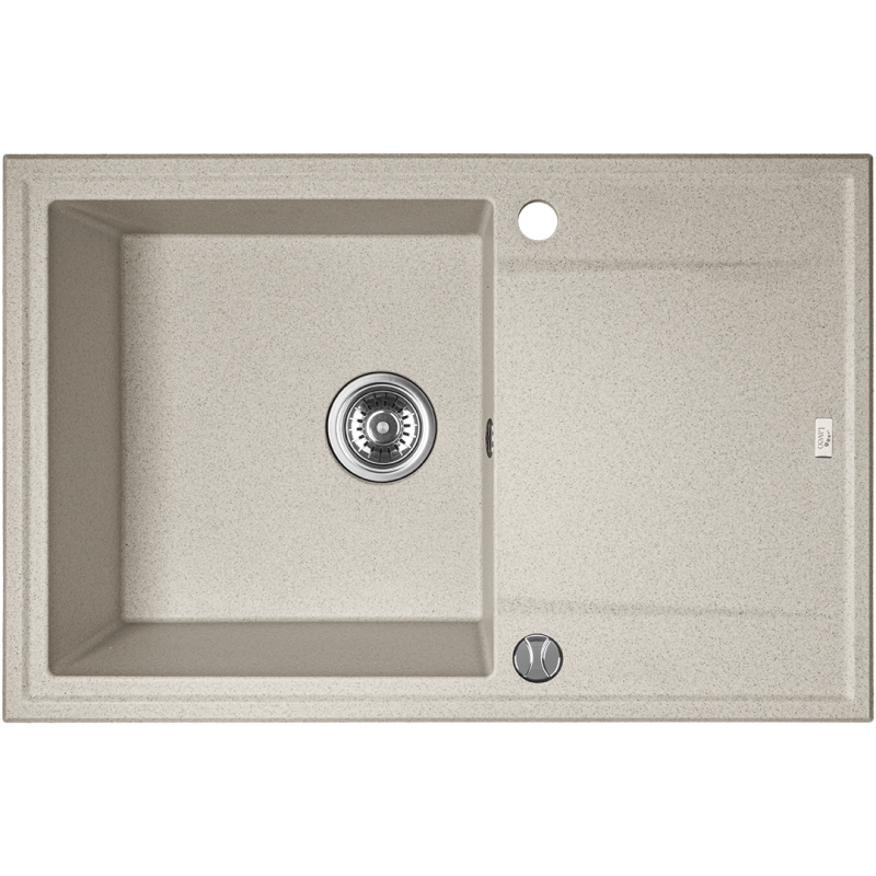 Zlewozmywak Megalo Beżowy z Ociekaczem 1-Komorowy - Trwałość i Styl z Syfonem Space Saving