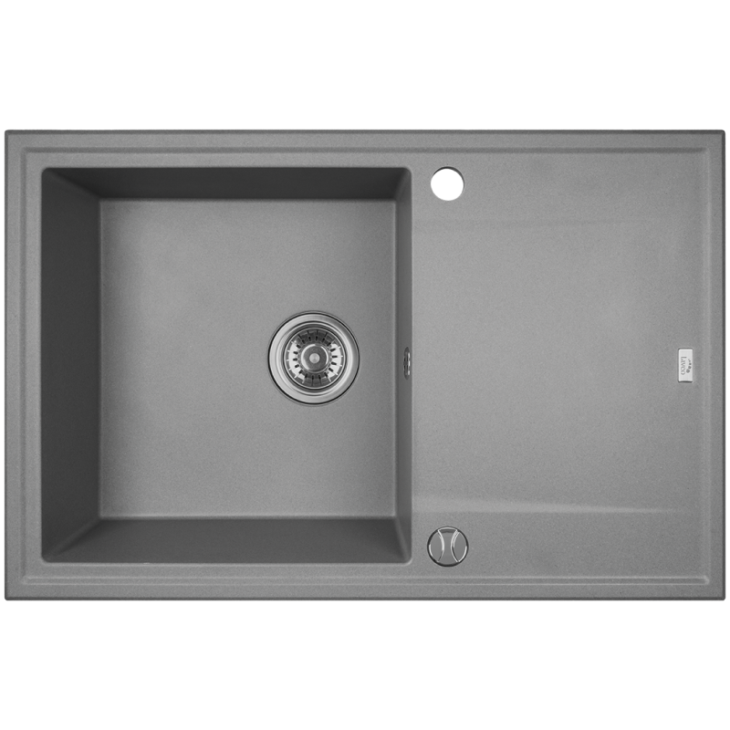 Stylowy Zlewozmywak Megalo 1K Szary z Ociekaczem i Syfonem - Wytrzymałość i Design!