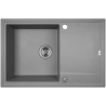 Stylowy Zlewozmywak Megalo 1K Szary z Ociekaczem i Syfonem - Wytrzymałość i Design!