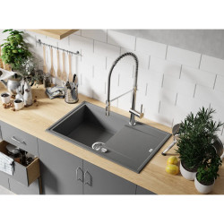 Laveo Megalo zlewozmywak granitowy szare 500x780 1-komorowy