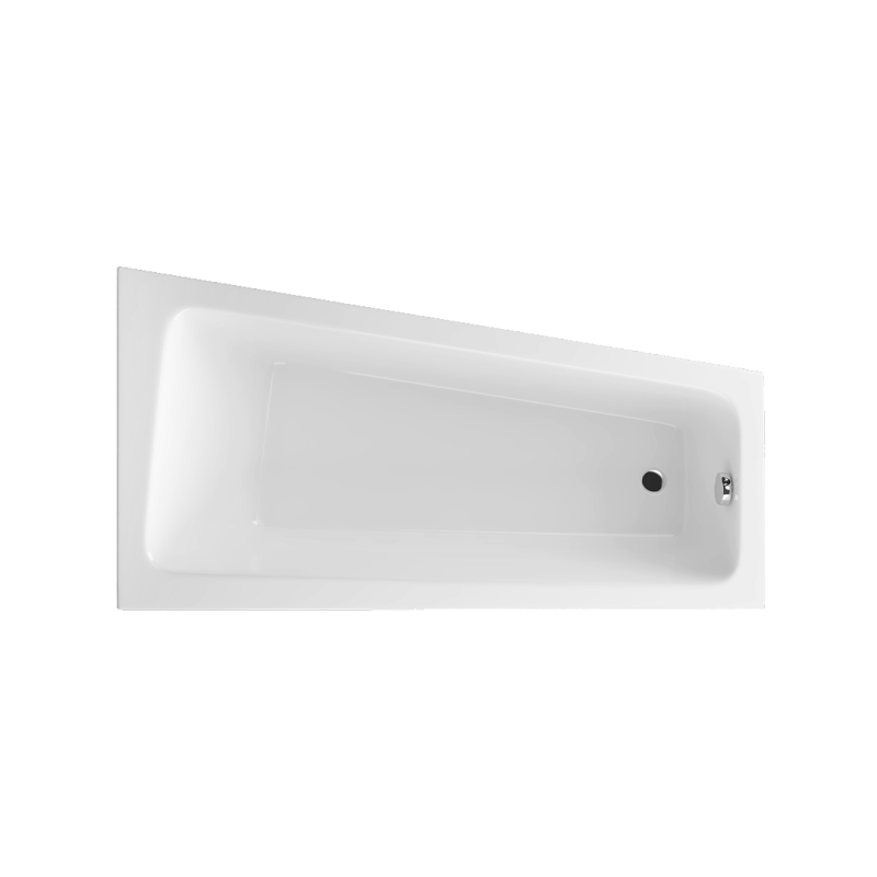 Ava Side wanna narożna 150x80 cm prawa, biały połysk