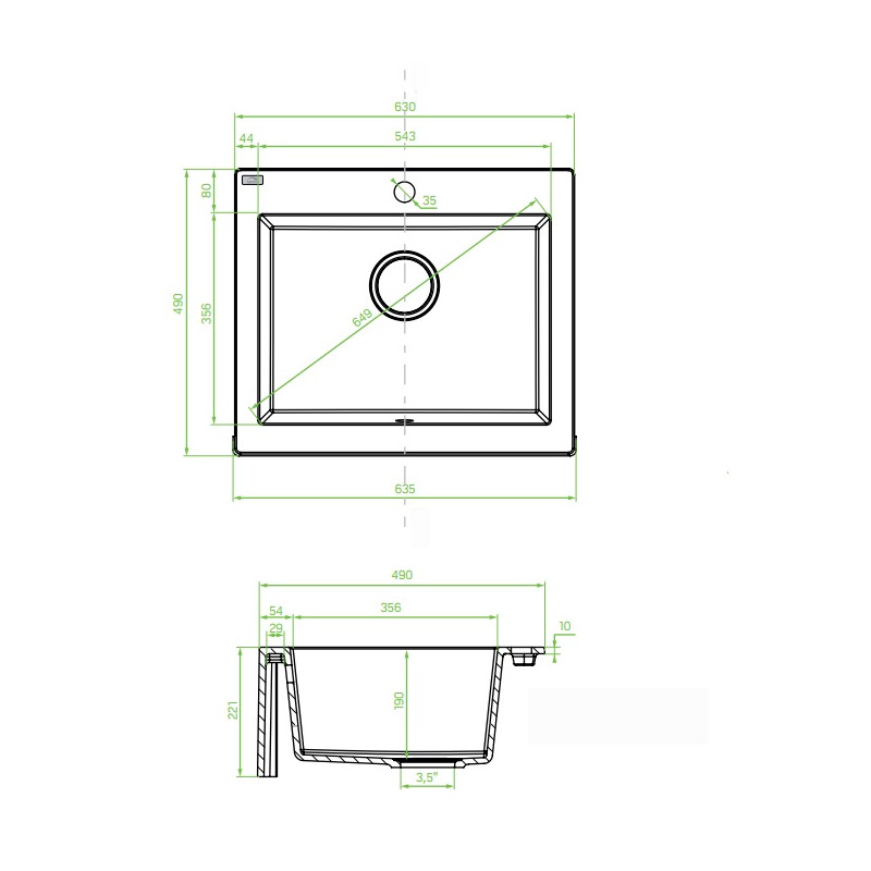 Zlewozmywak Komodo Biały 1-Komorowy z Syfonem Space Saving - Elegancja i Funkcjonalność
