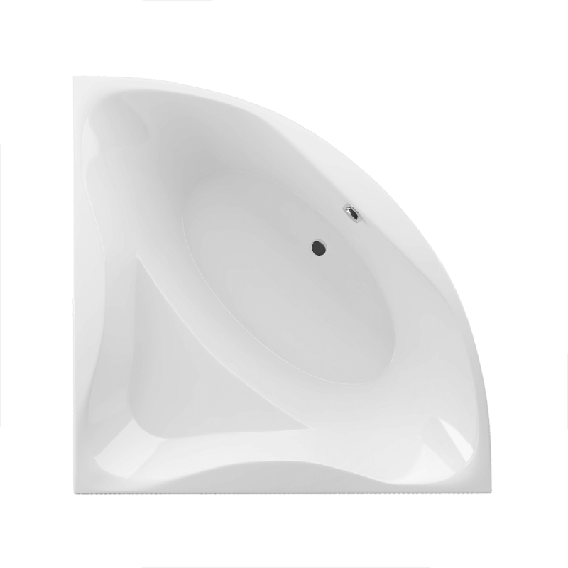 Glamour wanna narożna 140x140 cm, biały połysk