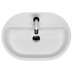 Elegancka Umywalka Ceramiczna Nablatowa Caspia Oval 60 cm - Styl i Funkcjonalność!
