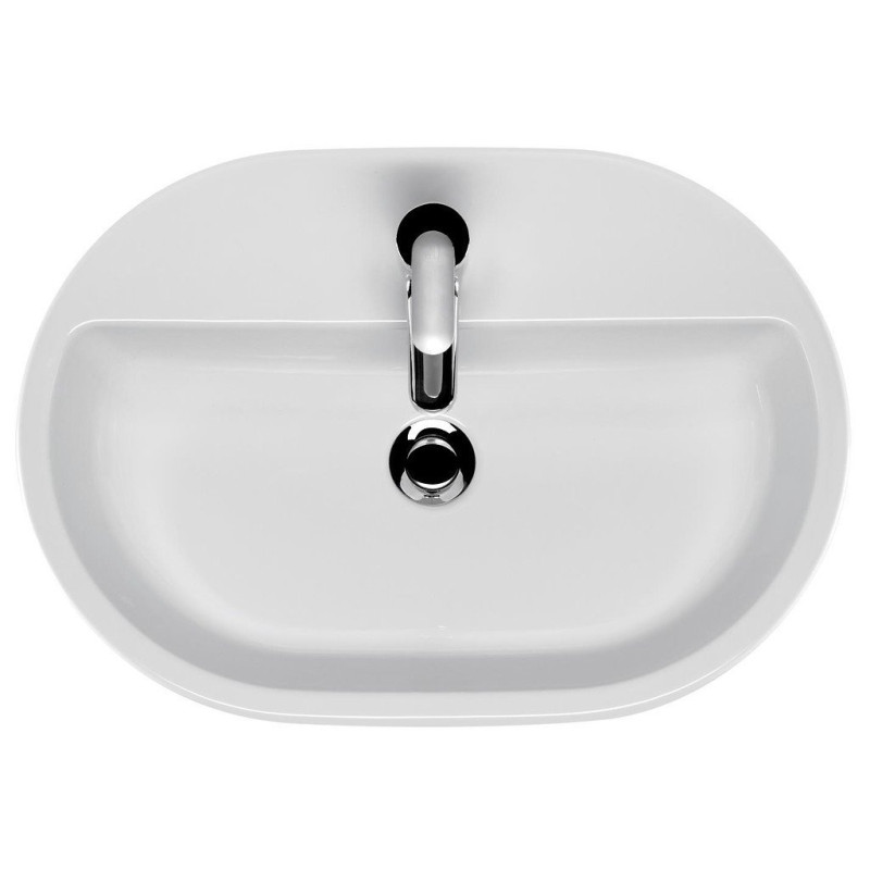 Elegancka Umywalka Ceramiczna Nablatowa Caspia Oval 60 cm - Styl i Funkcjonalność!