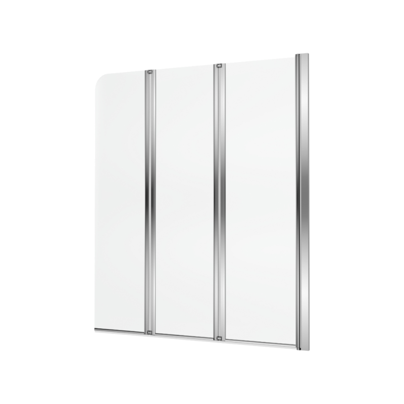 Fliper parawan nawannowy 120x140 cm 3-częściowy prawy, powłoka Clean Control, chrom