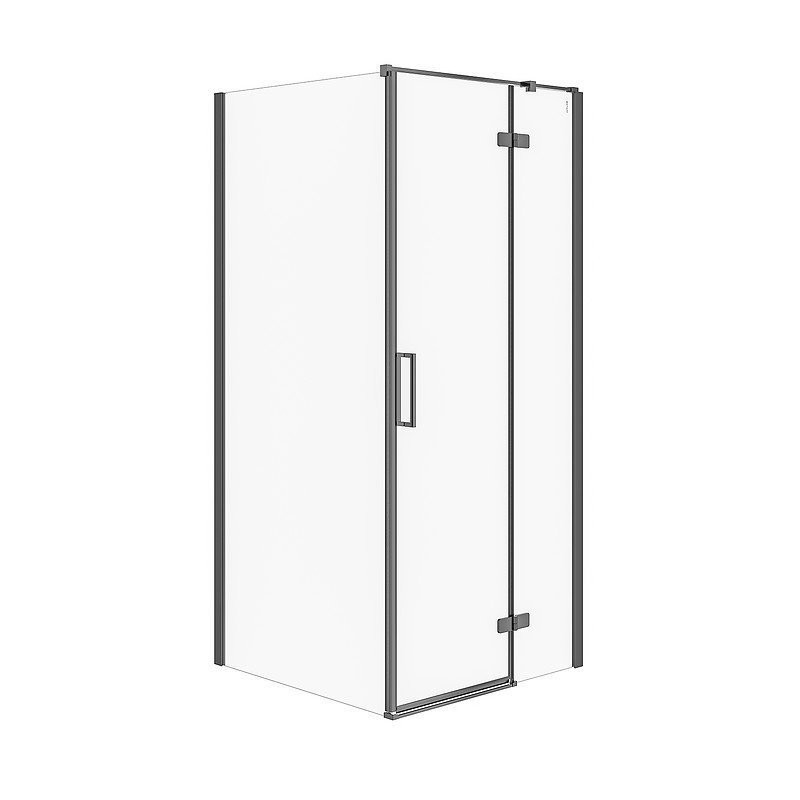 Elegancka Kabina Prysznicowa JOTA 90x90 Prawa z Czarnym Profilem - Nowoczesny Design