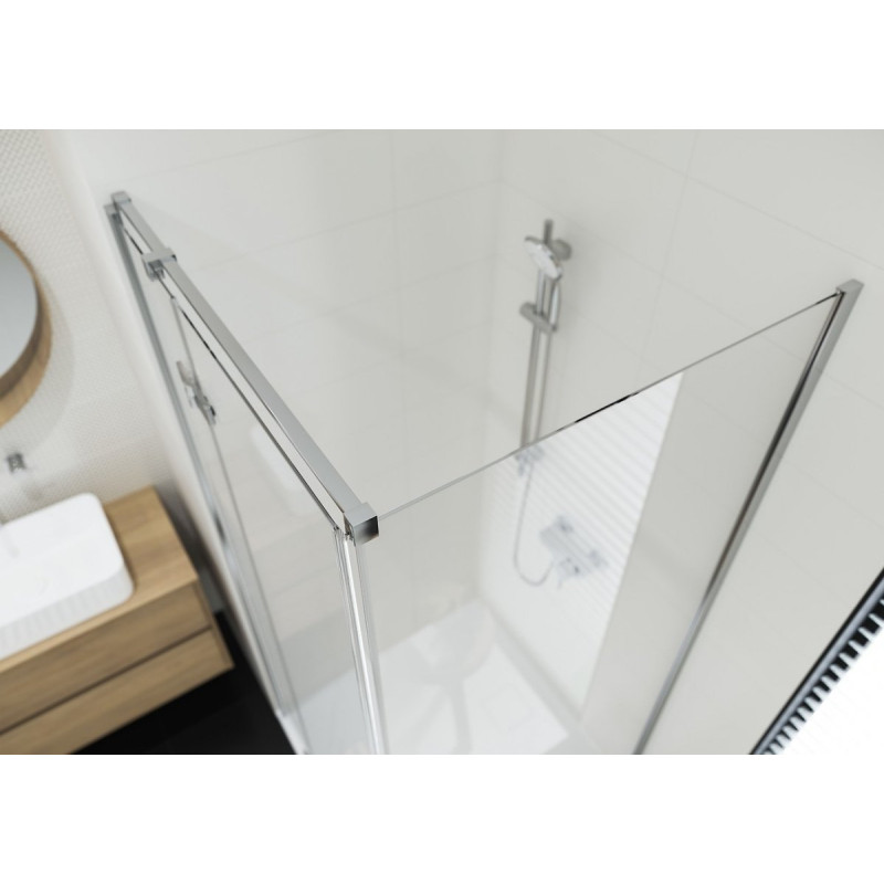 Elegancka Kabina Prysznicowa JOTA 90x90 Prawa z Czarnym Profilem - Nowoczesny Design