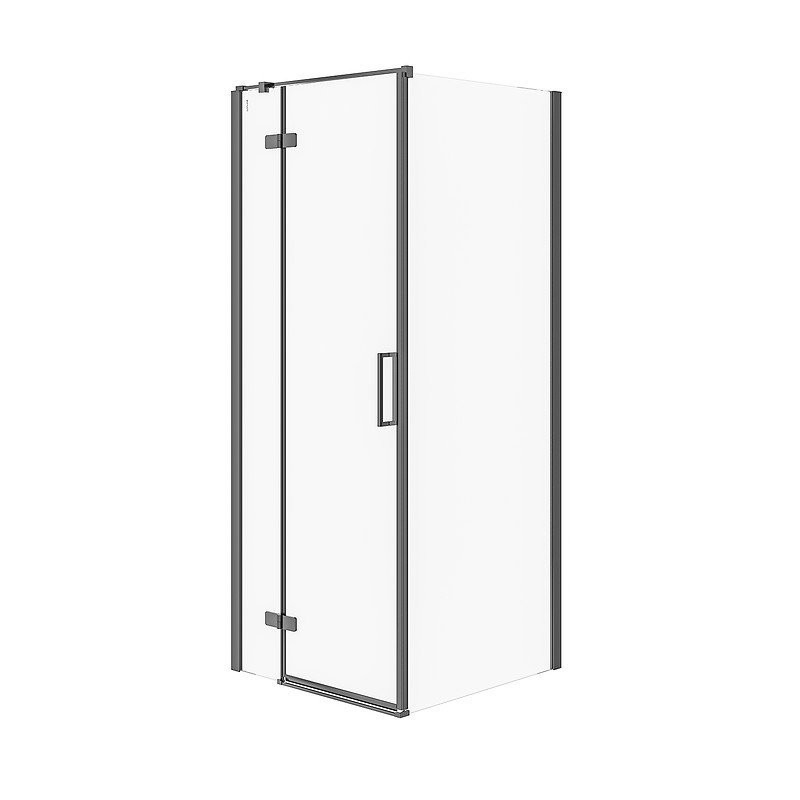 Elegancka Kabina Prysznicowa JOTA 80x80 Lewa, Czarny Profil – Styl i Funkcjonalność