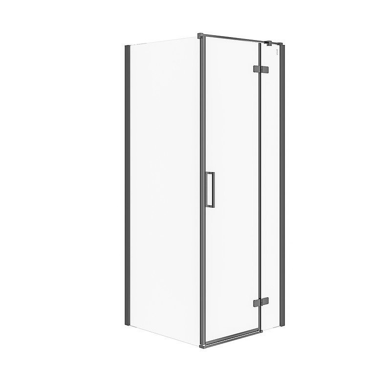 Stylowa Kabina Prysznicowa JOTA 80x80x195cm, czarny profil, prawostronna elegancja S160-008