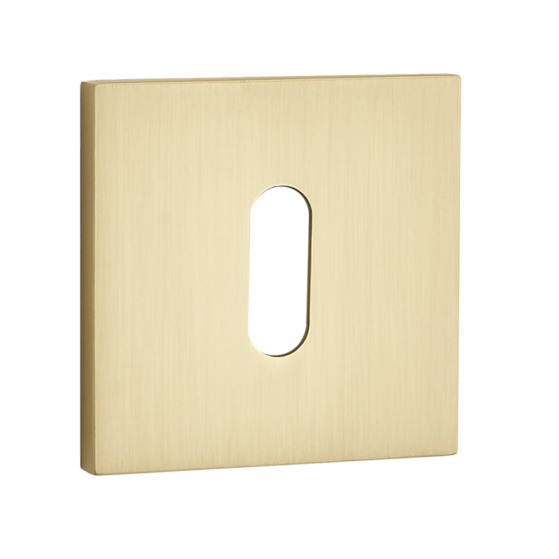 Elegancka Rozeta Kwadratowa na Klucz Złote Szczotkowane - Idealna do Drzwi Wewnętrznych