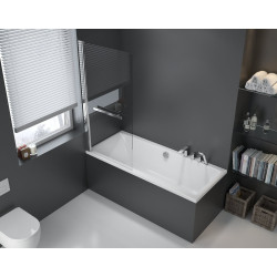 Seria 900 parawan nawannowy 75x145 cm 1-częściowy z uchwytem lewy / prawy, chrom