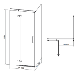 Elegancka Kabina Prysznicowa JOTA 80x80cm Lewa Chromowana Dla Twojej Łazienki