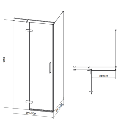 Elegancka Kabina Prysznicowa JOTA 90x90x195cm Lewa Chrom S160-001