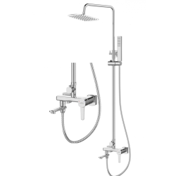 Luksusowy zestaw: deszczownica z baterią Glamour chrom z ruchomą wylewką