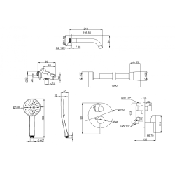 Luksusowy Zestaw Wannowy Dafni z 2-funkcyjną Baterią Podtynkową – Elegancja i Funkcjonalność
