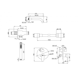 Kompletny zestaw podtynkowy Dafni z nowoczesną baterią 2-funkcyjną BS-88-W01