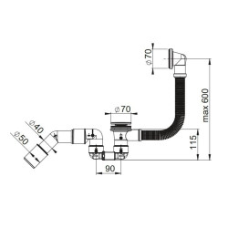 Elegancki Syfon Wannowy Bathloc - Klik-Klak Chromowany Komfort i Styl
