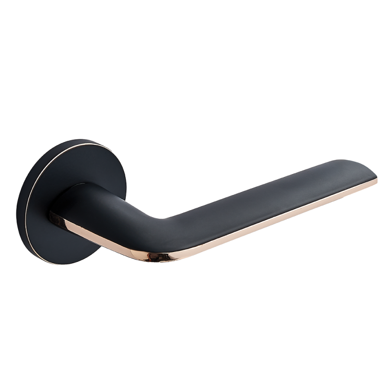 Elegancka Klamka MAROKO Czarno-Złota na Rozecie do Drzwi Wewnętrznych Premium