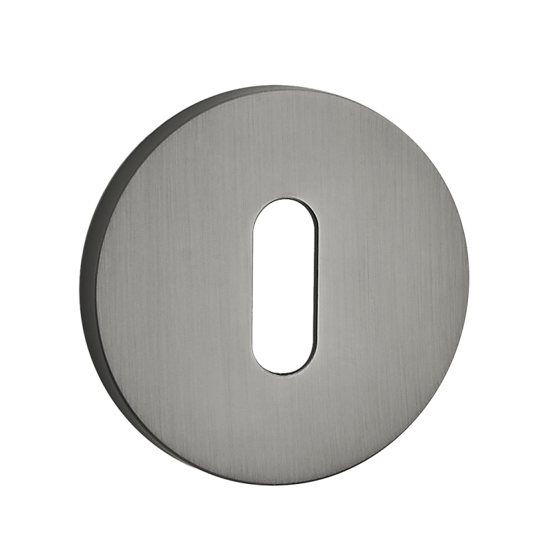 Elegancki okrągły szyld grafitowy z kluczem - idealny do drzwi wewnętrznych