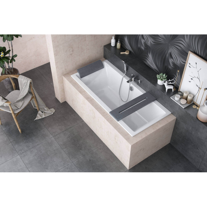 Level półka wannowa, szary