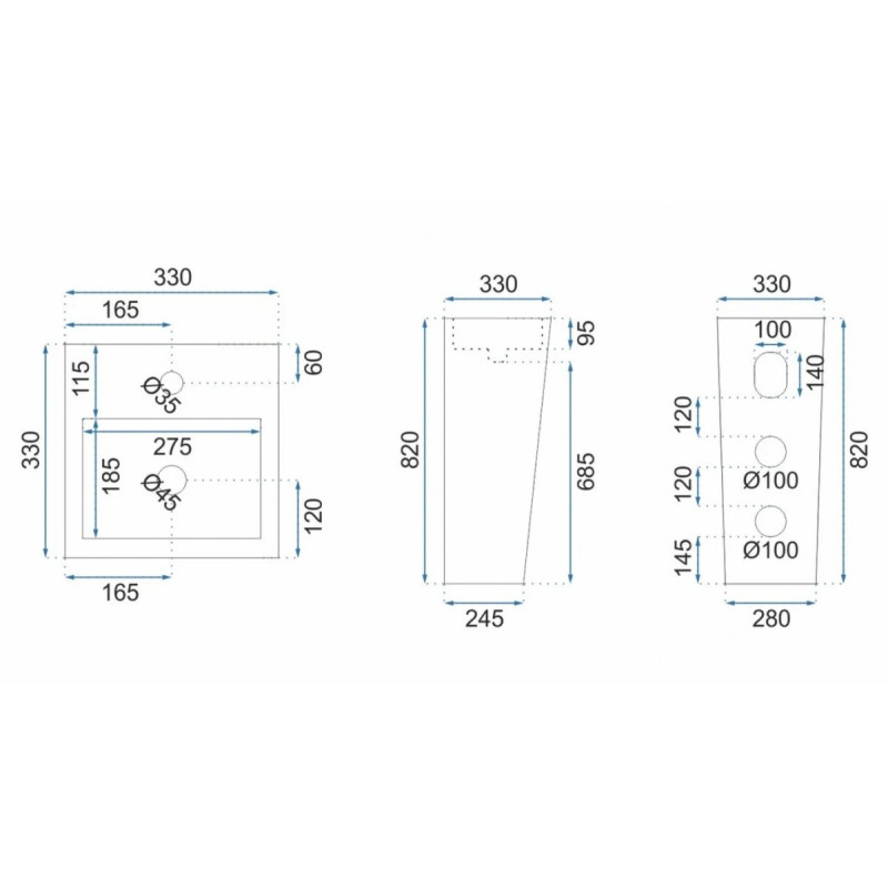 Wolnostojąca Umywalka Kamila REA-U5633 - Elegancja i Styl w Łazience
