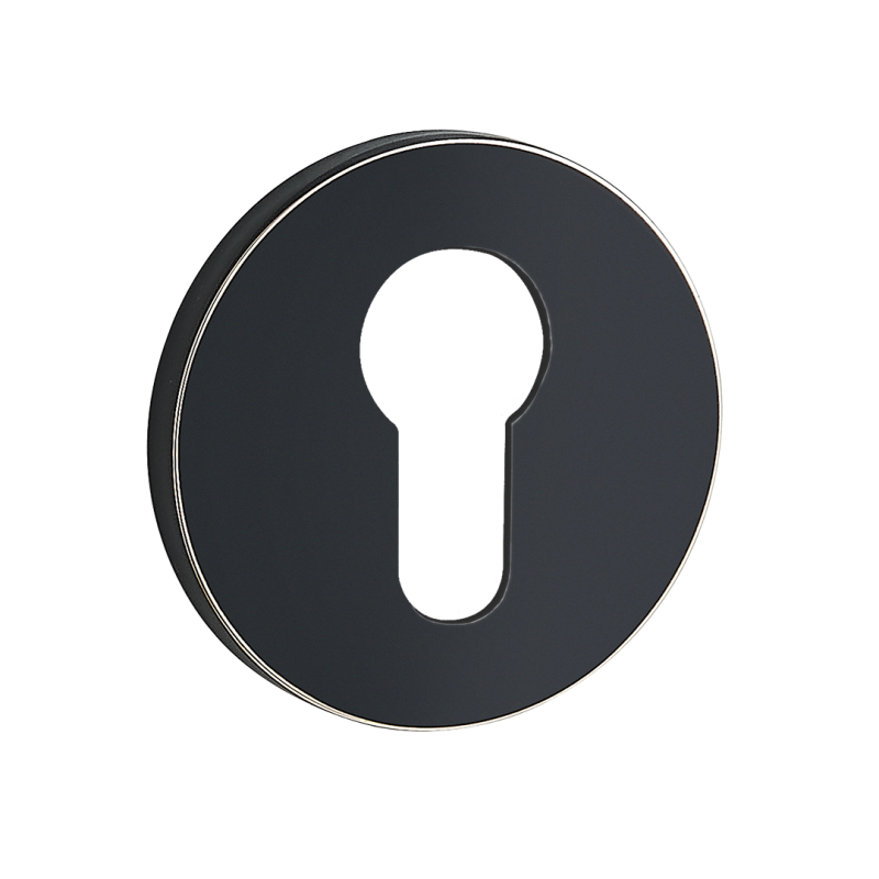 Elegancki szyld z rozetą na wkładkę, czarno-złoty, do drzwi wewnętrznych (38-45 mm)