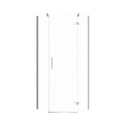 Elegancka Kabina Prysznicowa Pięciokątna JOTA 80x80 z Profilem Chromowym - Prawa Strona