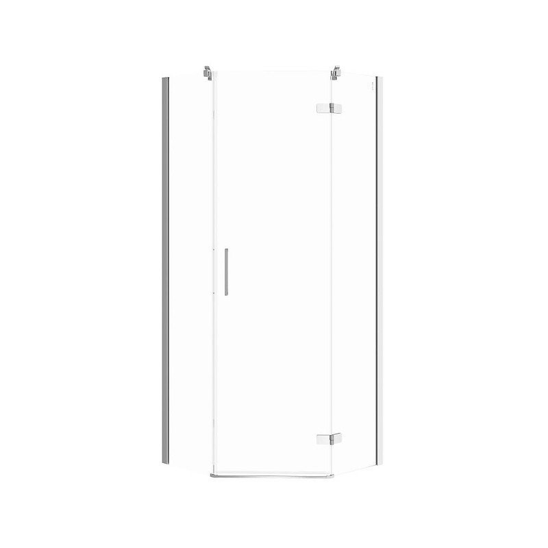 Elegancka Kabina Prysznicowa Pięciokątna JOTA 80x80 z Profilem Chromowym - Prawa Strona