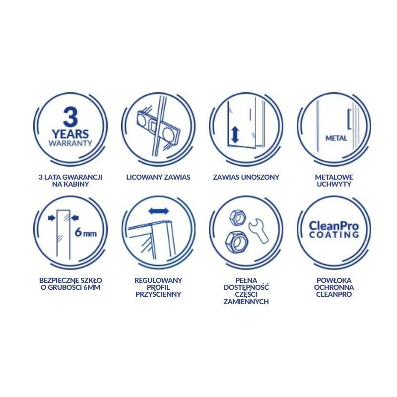 Elegancka Kabina Prysznicowa Pięciokątna JOTA 80x80 z Profilem Chromowym - Prawa Strona