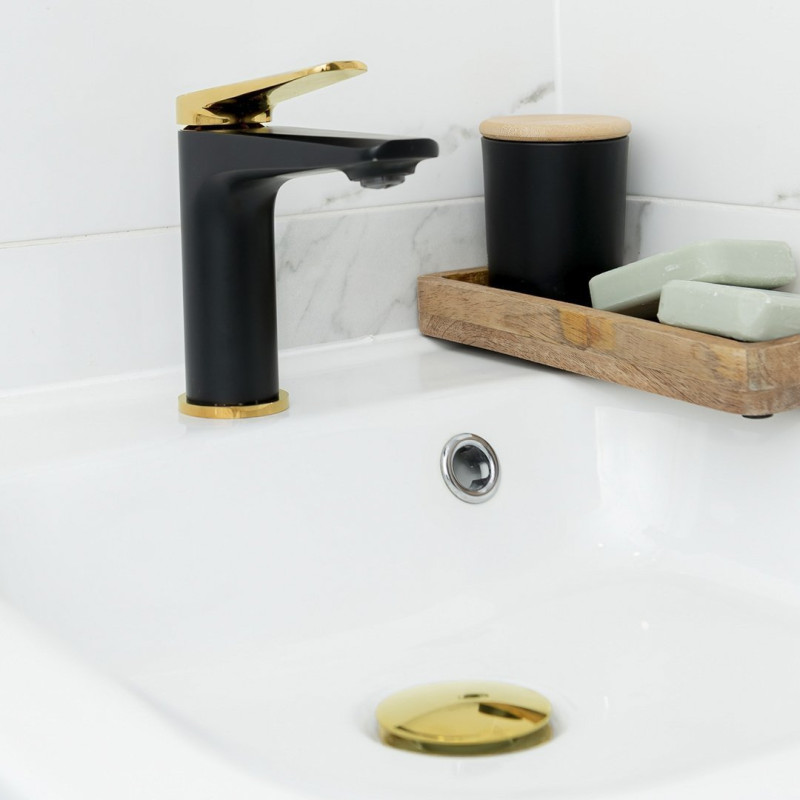 Elegancja i Funkcjonalność: Czarno-Złota Bateria Rubio dla Twojej Łazienki