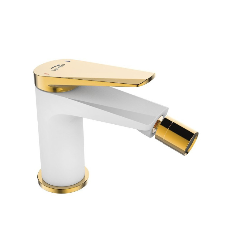 Elegancka bateria bidetowa RUBIO z białym i złotym wykończeniem - luksus w Twojej łazience!