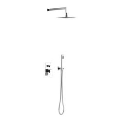 Keria zestaw prysznicowo-wannowy podtynkowy z deszczownicą 20x20 cm, 2 funkcyjny, chrom