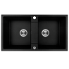 Granitowy Zlewozmywak RAB 2-komorowy Czarne Elegance - Wytrzymałość i Styl dla Twojej Kuchni!