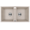 Elegancki Zlewozmywak Granitowy Rab 2-kom. Beżowy - Wytrzymałość i Styl na Lata!