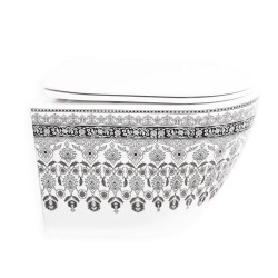 Elegancka Misa WC Carlo Mini Rimless Arte w Ciemnym Szarym + Deska Wolnoopadająca