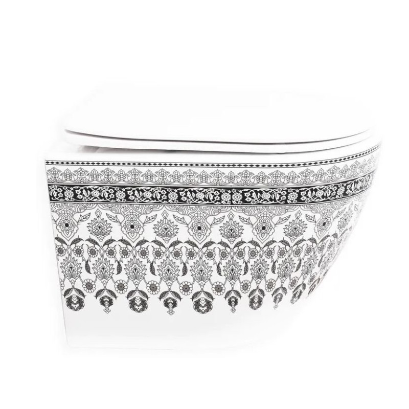 Elegancka Misa WC Carlo Mini Rimless Arte w Ciemnym Szarym + Deska Wolnoopadająca