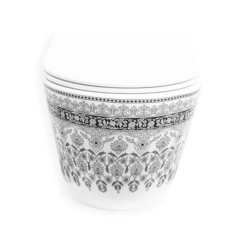 Elegancka Misa WC Carlo Mini Rimless Arte w Ciemnym Szarym + Deska Wolnoopadająca