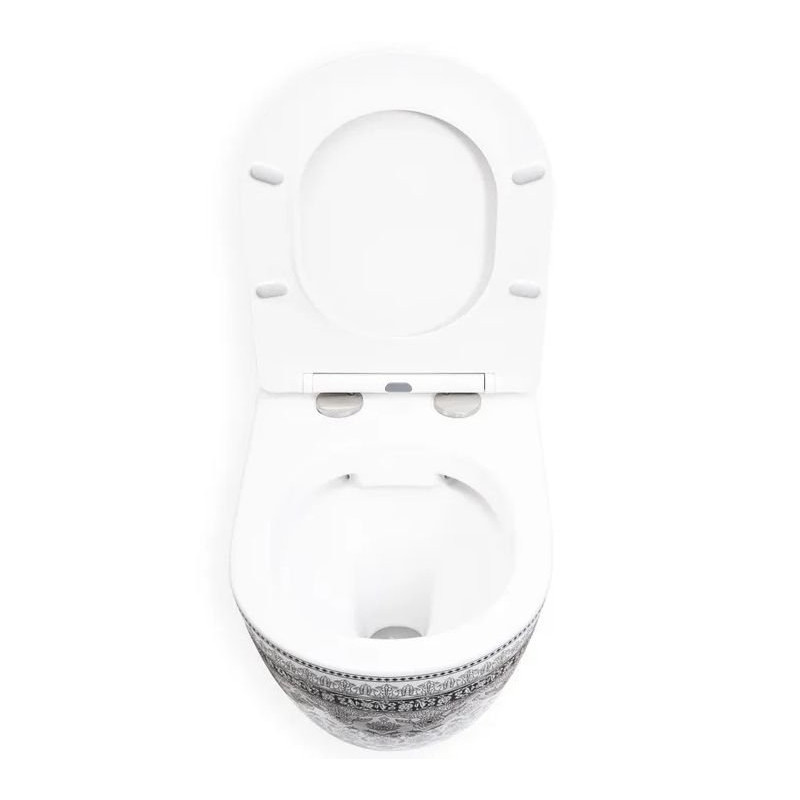 Elegancka Misa WC Carlo Mini Rimless Arte w Ciemnym Szarym + Deska Wolnoopadająca