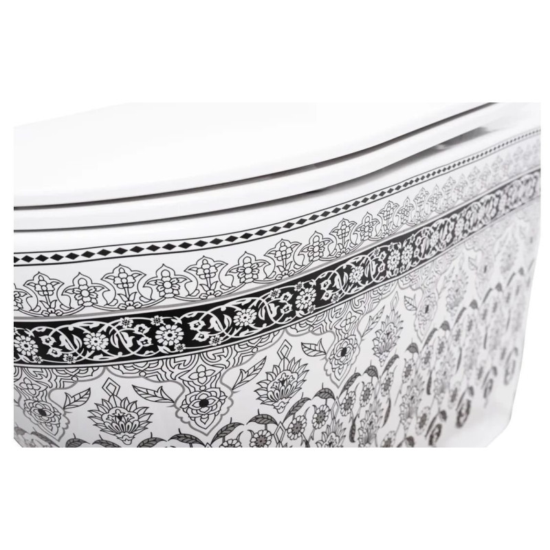 Elegancka Misa WC Carlo Mini Rimless Arte w Ciemnym Szarym + Deska Wolnoopadająca