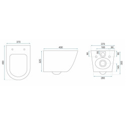 Elegancka Misa WC Carlo Mini Rimless Arte w Ciemnym Szarym + Deska Wolnoopadająca