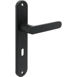 Stylowa Klamka Malaga na Szyldzie Czarna dla Drzwi Wewnętrznych