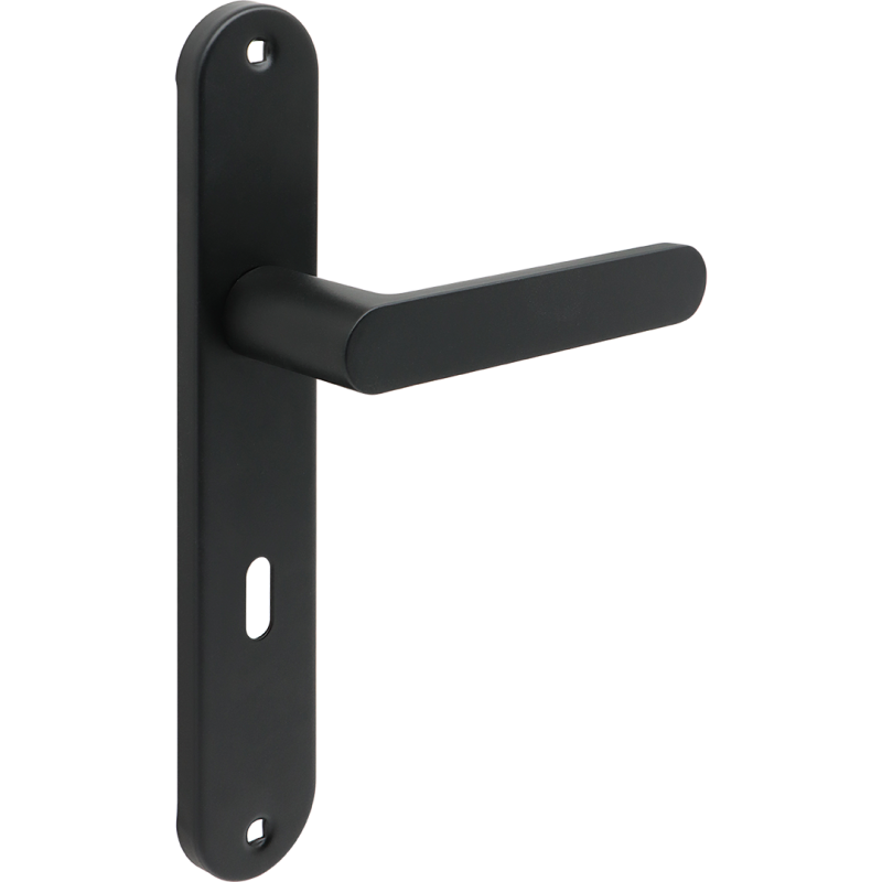 Stylowa Klamka Malaga na Szyldzie Czarna dla Drzwi Wewnętrznych