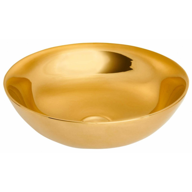 Elegancka Umywalka Nablatowa TINOS - Złoty Blask, Styl i Nowoczesność!