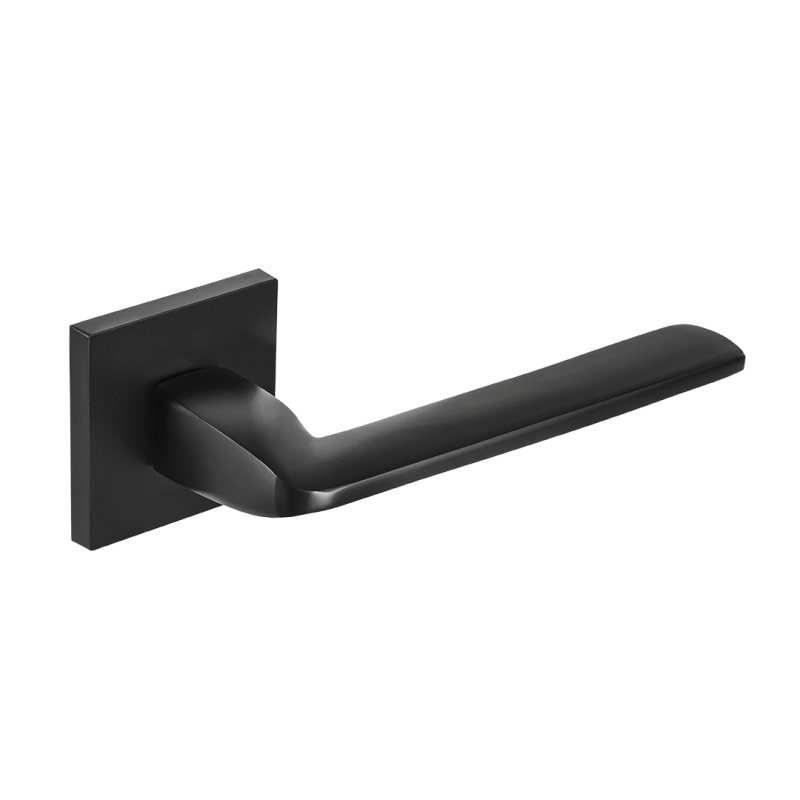 Elegancka Klamka Zambia Classic, Czarny Aluminium, Do Drzwi Wewnętrznych 38-45mm