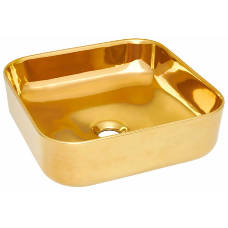 Ekskluzywna umywalka nablatowa Malaga złoty połysk