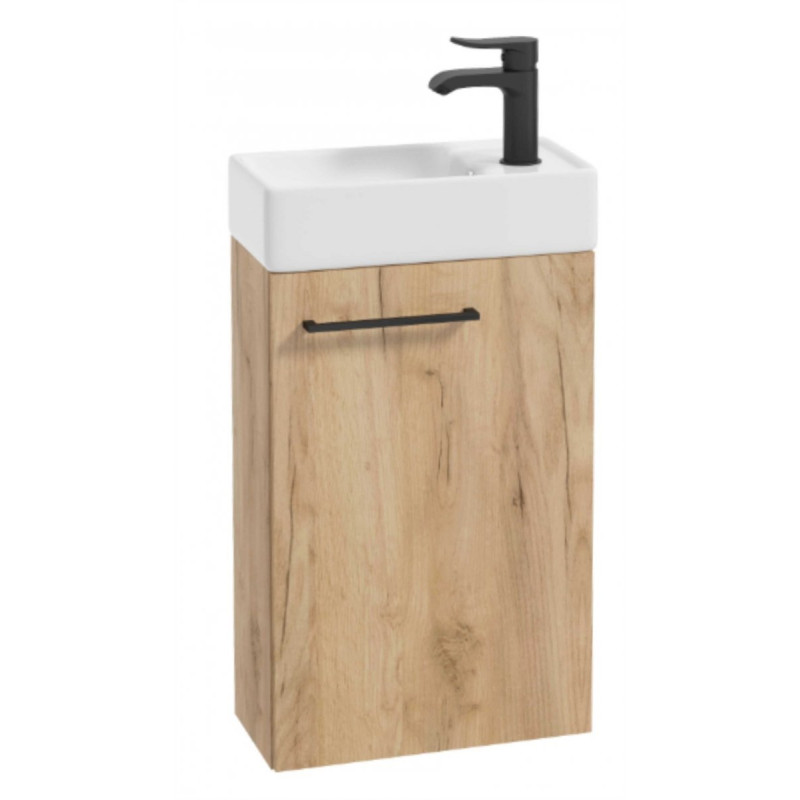 Elegancki zestaw szafka z umywalką KIM D40 w stylu dąb craft złoty