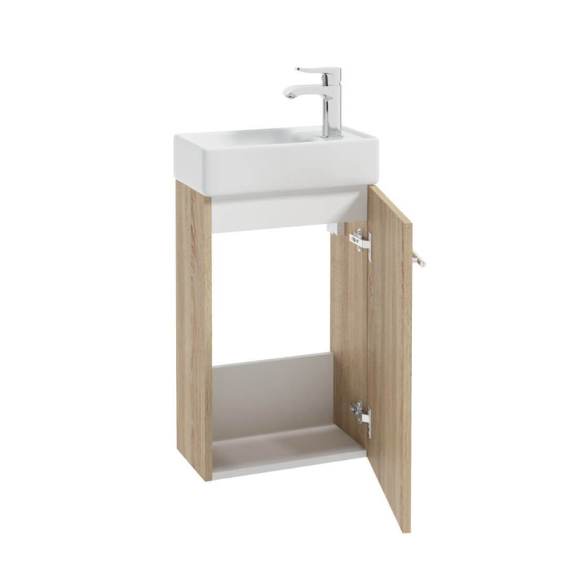 Elegancki zestaw szafka z umywalką KIM D40 w stylu dąb craft złoty