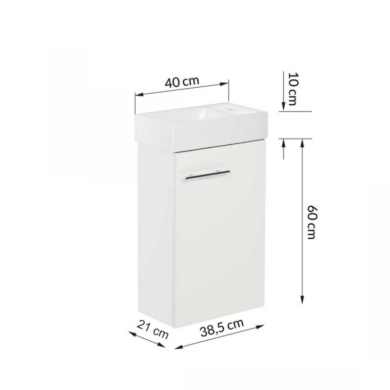 Elegancki zestaw szafka z umywalką KIM D40 w stylu dąb craft złoty